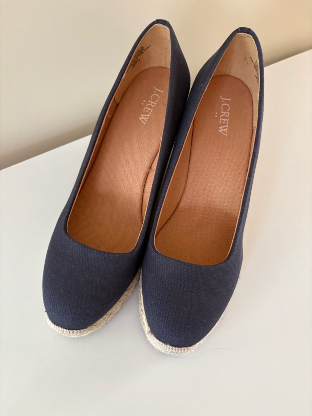 J. Crew Navy Espadrille Wedge Pumps - Picture 3 of 6